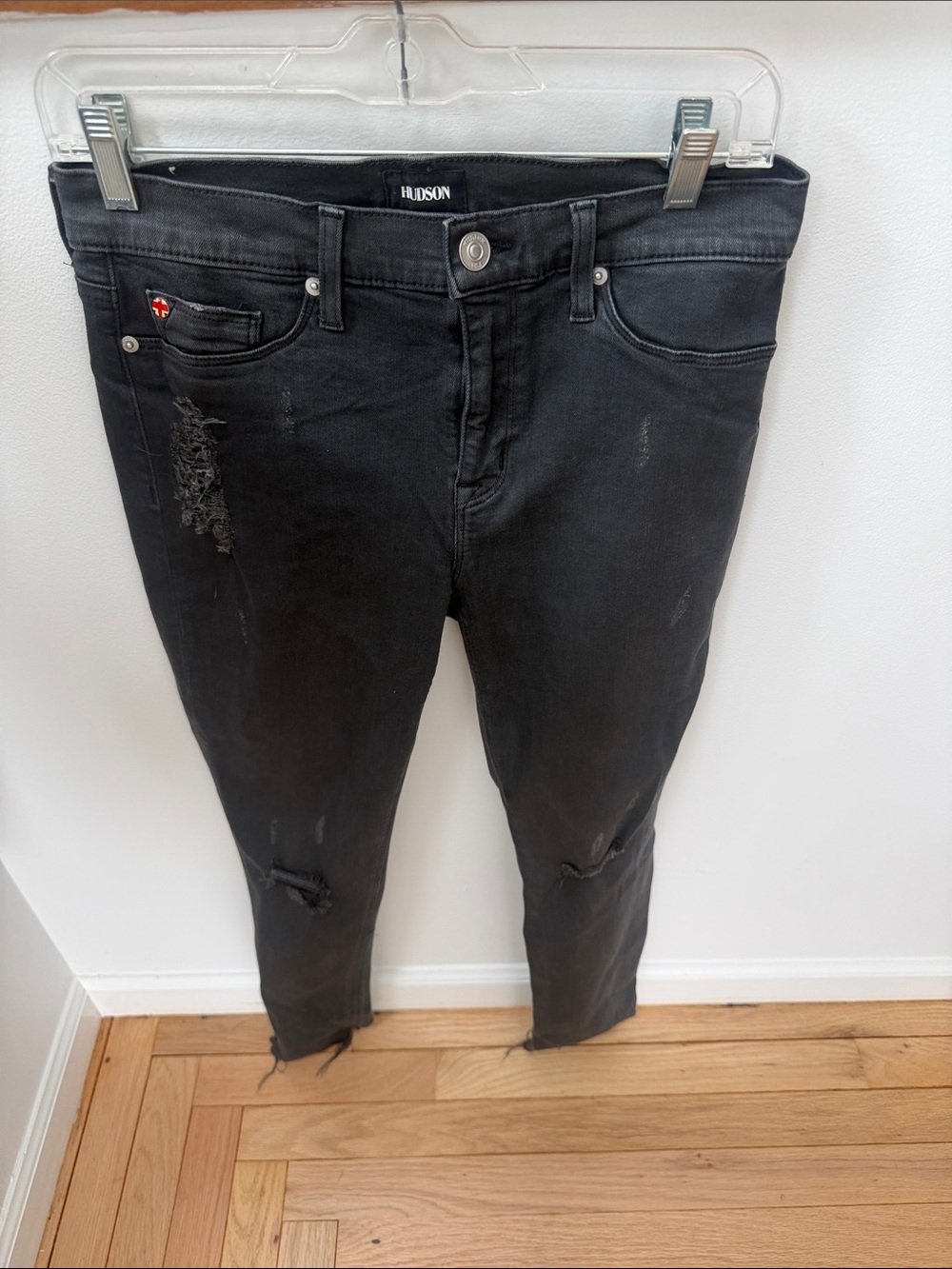 Hudson Jeans Black Distressed Skinny Jeans